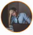 Stressed man icon